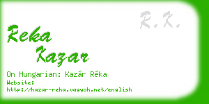 reka kazar business card
