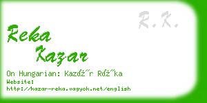 reka kazar business card